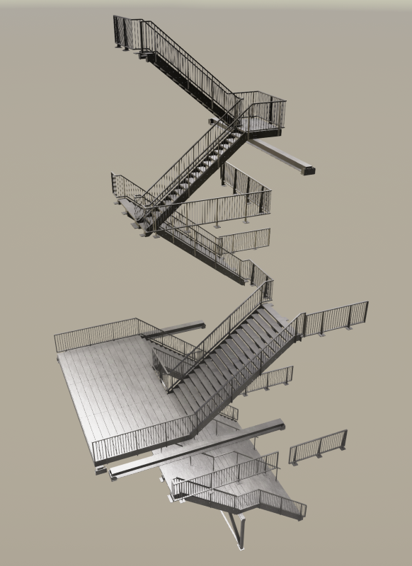 3D tekening trappenhuis